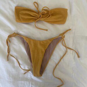 Tularosa Mustard Yellow Bandeau Bikini in Size Small